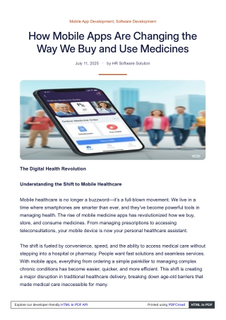 How Mobile Apps Are Changing the Way We Buy and Use Medicines