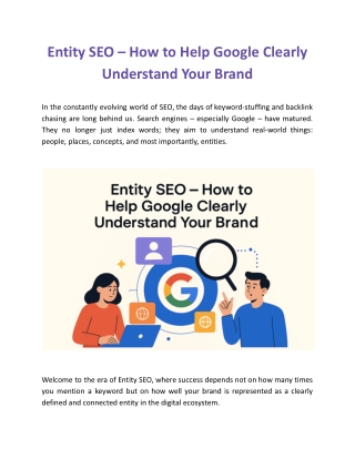 Entity SEO – How to Help Google Clearly Understand Your Brand