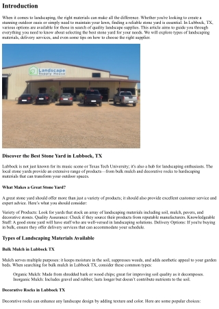Discover the Best Stone Yard in Lubbock, TX