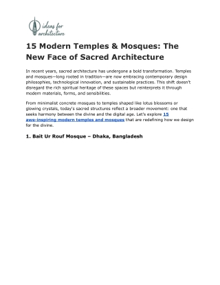 15 Modern Temples & Mosques_ The New Face of Sacred Architecture