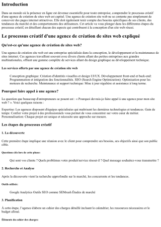 Le processus créatif d'une agence de création de sites web expliqué