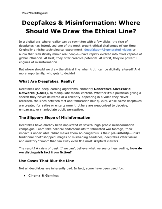 Deepfakes & Misinformation_ Where Should We Draw the Ethical Line_
