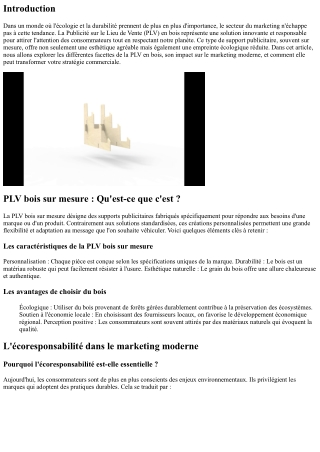 PLV en bois : écoresponsabilité et innovation au service du marketing
