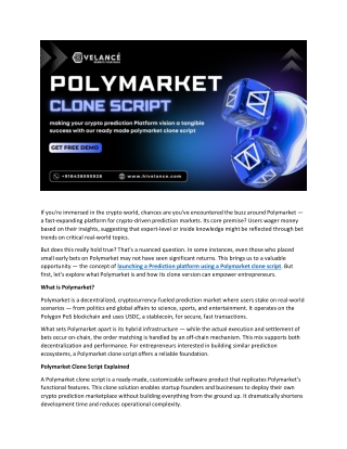 Polymarket Clone Script - Your Gateway to Build a Web3 Predection Platform