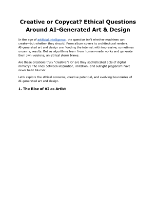 creative or copycat ethical questions around