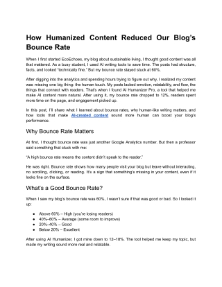 How Humanized Content Reduced Our Blog’s Bounce Rate