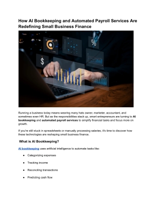 How AI Bookkeeping and Automated Payroll Services Are Redefining Small Business Finance