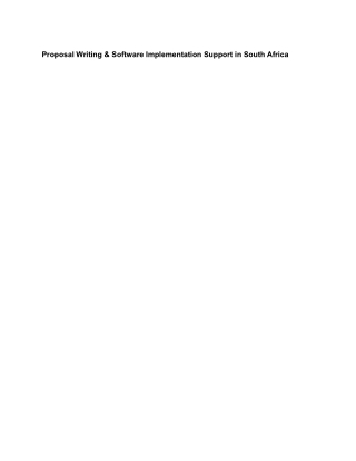 Proposal Writing & Software Implementation Support in South Africa