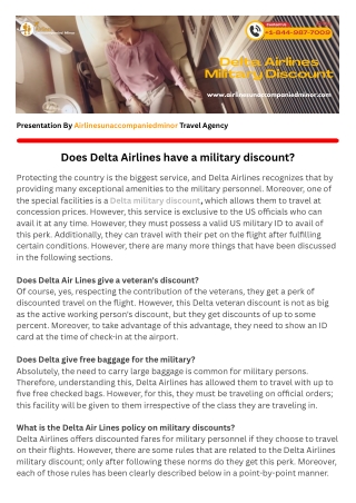 Does Delta Airlines have a military discount?