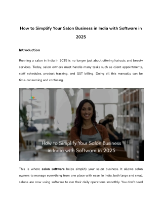 How to Simplify Your Salon Business in India with Software in 2025