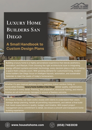 Luxury Home Builders San Diego Complete Guide to Custom Design Plans
