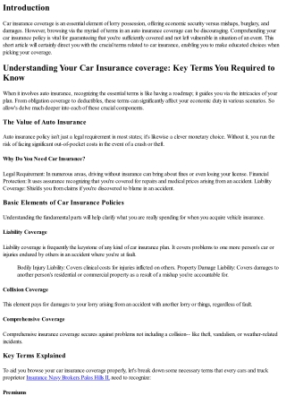 Comprehending Your Car Insurance Policy: Key Terms You Need to Know