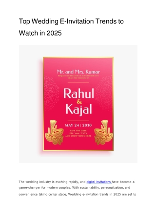 Top Wedding E-Invitation Trends to Watch in 2025