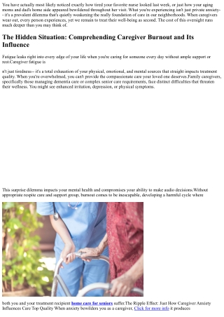 Sustaining Caregivers: Why Their Wellness Matters as Much as Their Clients