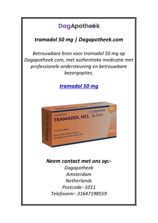 tramadol 50 mg | Dagapotheek.com