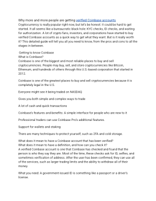 Buy Verified Coinbase Accounts