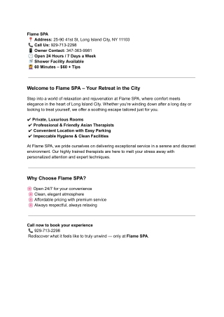 flame spa address 25 90 41st st long island city