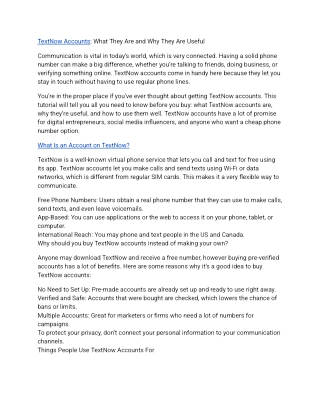 Buy Textnow Accounts
