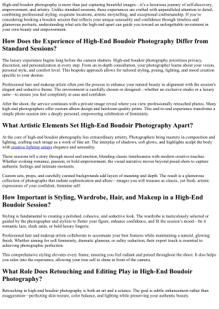 What Makes High-End Boudoir Photography Different?