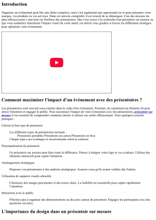Comment maximiser l’impact d’un événement avec des présentoires ?