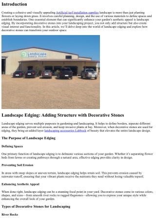 Landscape Edging: Adding Structure with Decorative Stones