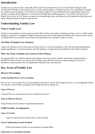 Navigating Family Law: How a Fort Wayne Attorney Can Guide You Through Tough Tim