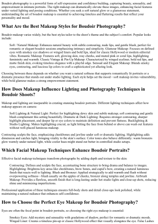 What Boudoir Photography Makeup Ideas Enhance Portraits?