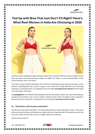 Fed Up with Bras That Just Don't Fit Right? Here's What Real Women in India
