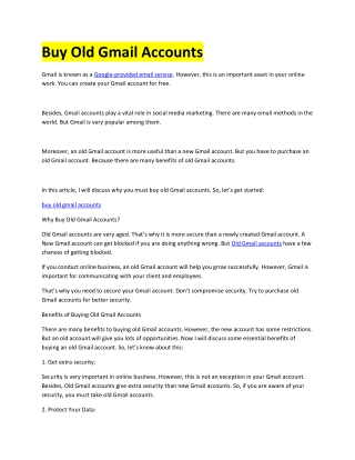 buy old gmail accounts