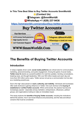 In This Time Best Sites to Buy Twitter Accounts SmmWorldit