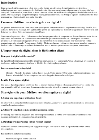 Comment fidéliser vos clients grâce au digital ?