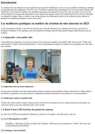 Les meilleures pratiques en matière de création de sites internet en 2023