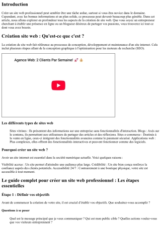 Le guide complet pour créer un site web professionnel