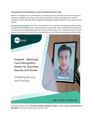 using swisstek facial recognition to detect