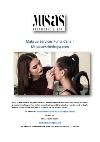 Makeup Services Punta Cana | Musasaestheticspa.com