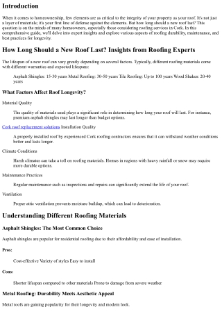 How Long Should a New Roof Last? Insights from Roofing Experts