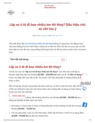 Lốp xe ô tô đi bao nhiêu km thì thay_ Dấu hiệu chủ xe cần lưu ý