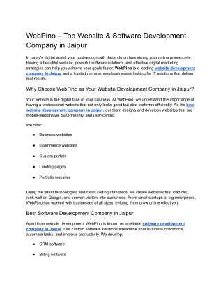 webpino top website software development company