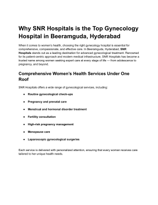 Top gynecology hospital in Beeramguda,Hyderabad