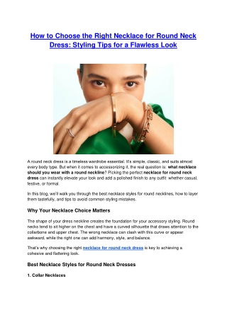 How to Choose the Right Necklace for Round Neck Dress - Styling Tips for a Flawless Look