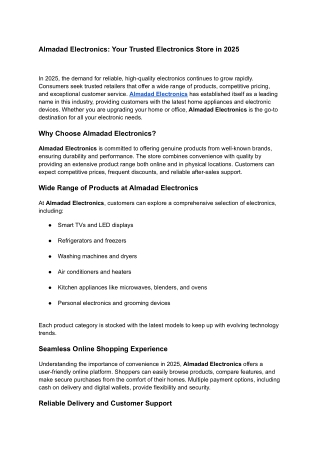 Almadad Electronics_ Your Trusted Electronics Store in 2025