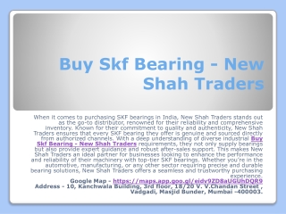 Buy Skf Bearing - New Shah Traders
