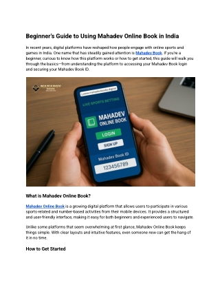 beginner s guide to using mahadev online book