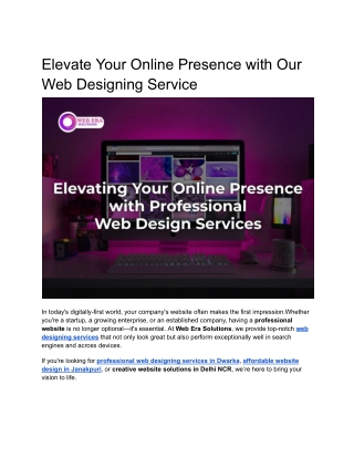 professional web designing company in Dwarka