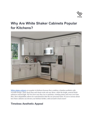 Why Are White Shaker Cabinets Popular for Kitchens_