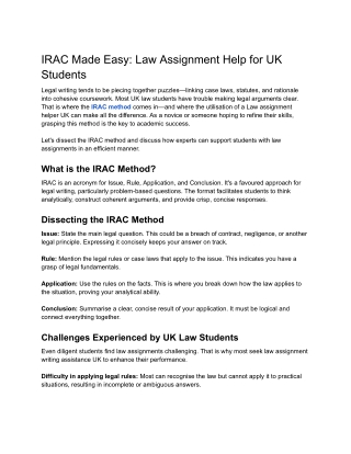 IRAC Made Easy_ Law Assignment Help for UK Students