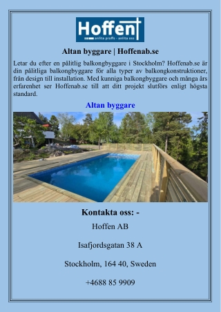 Altan byggare Hoffenab.se