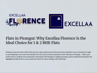 Flats in Pirangut: Why Excellaa Florence Is the Ideal Choice for 1 & 2 BHK Flats