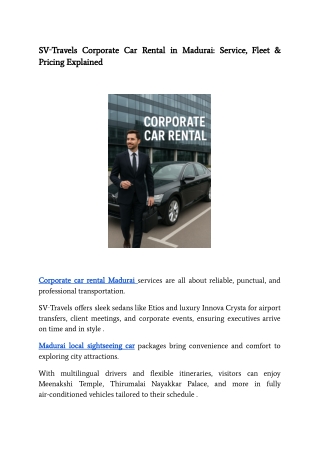 SV‑Travels Corporate Car Rental in Madurai_ Service, Fleet & Pricing Explained