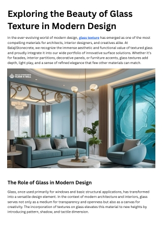 Exploring the Beauty of Glass Texture in Modern Design